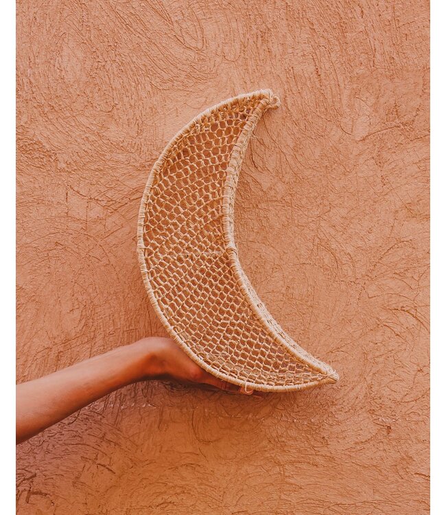Wandlampenkap raffia gehaakt | moon