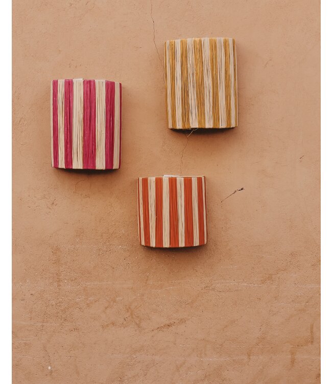 Wandlampenkap raffia oranje | S & M