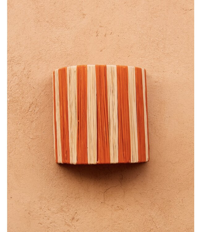 Wandlampenkap raffia oranje | S & M