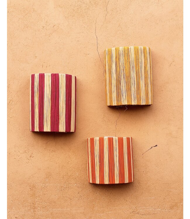 Wandlampenkap raffia geel | S & M