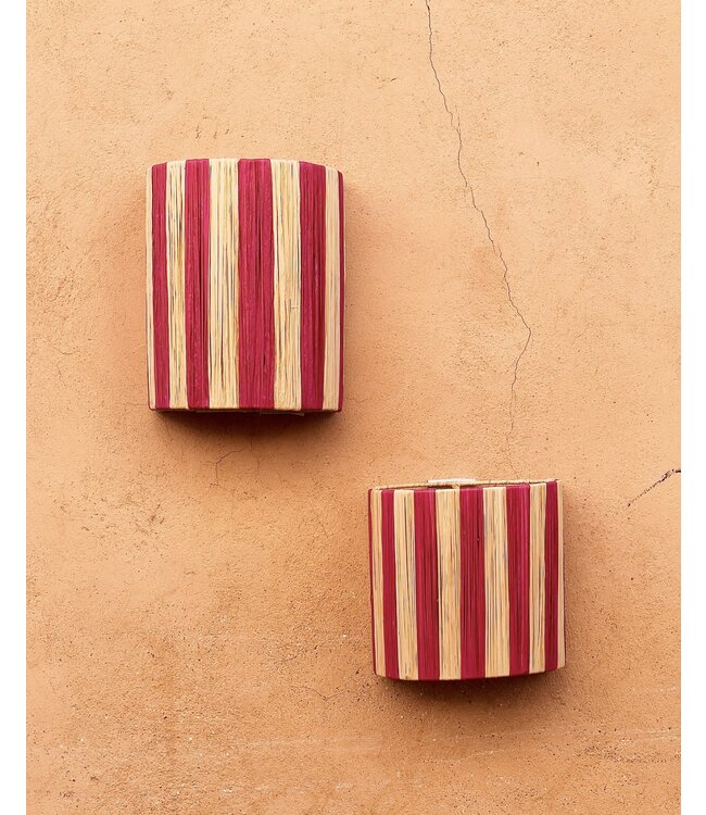 Wandlampenkap raffia fuchsia roze | S & M