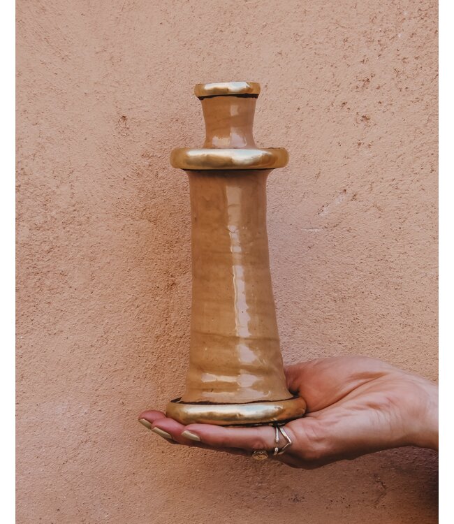 Kandelaar naturel messing | M