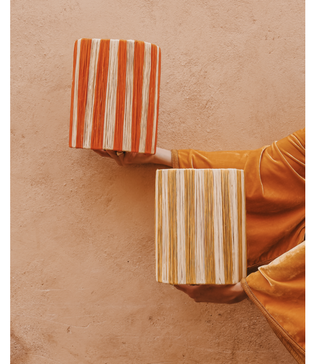 Wandlampenkap raffia oranje | S & M