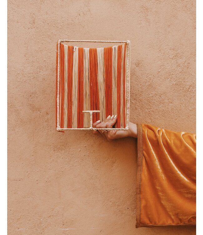 Wandlampenkap raffia oranje | S & M