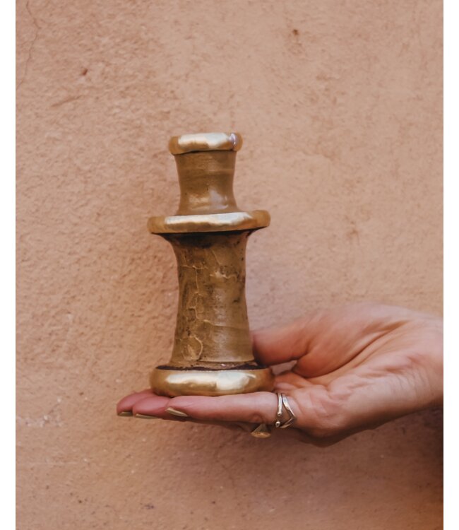 Kandelaar naturel messing | S