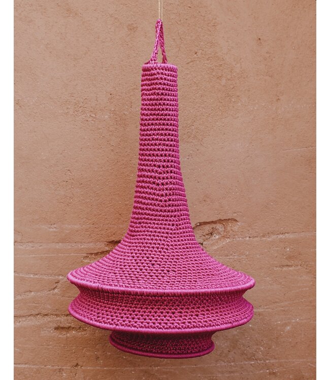 Crochet lampenkap triangel S & M | fuchsia