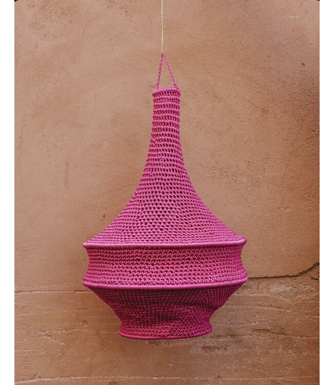 Crochet lampenkap triangel S & M | fuchsia