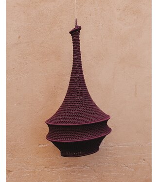 Crochet lampenkap triangel S & L | aubergine