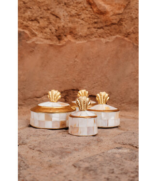 Messing opbergdoosje schelp | 4 varianten