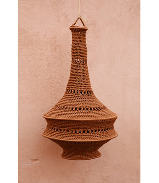 Crochet lampenkap S | goudbruin