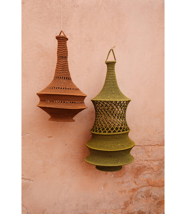 Crochet lampenkap S | goudbruin