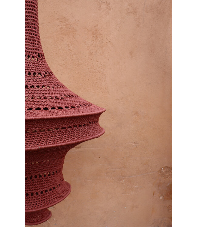 Crochet lampenkap S, L & XL | dusty rose