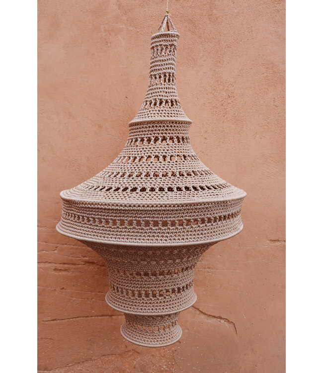 Crochet lampenkap S & XL | beige/licht taupe
