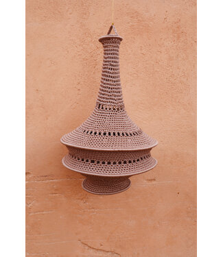 Crochet lampenkap S & XL | beige/licht taupe