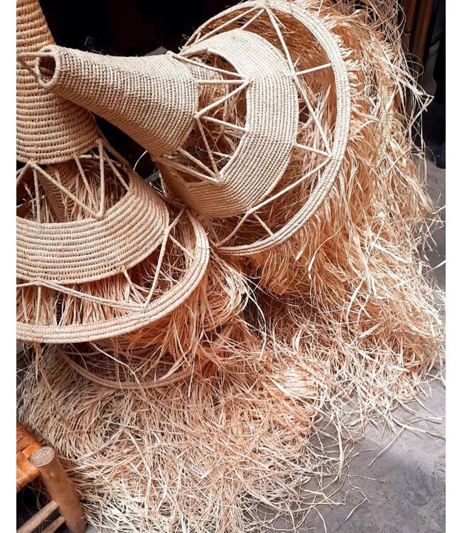 Lampenkap raffia | triangle fringe