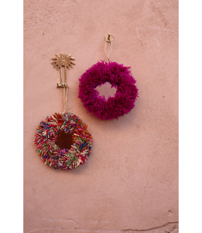 Raffia fringe spiegel | multicolor | 2