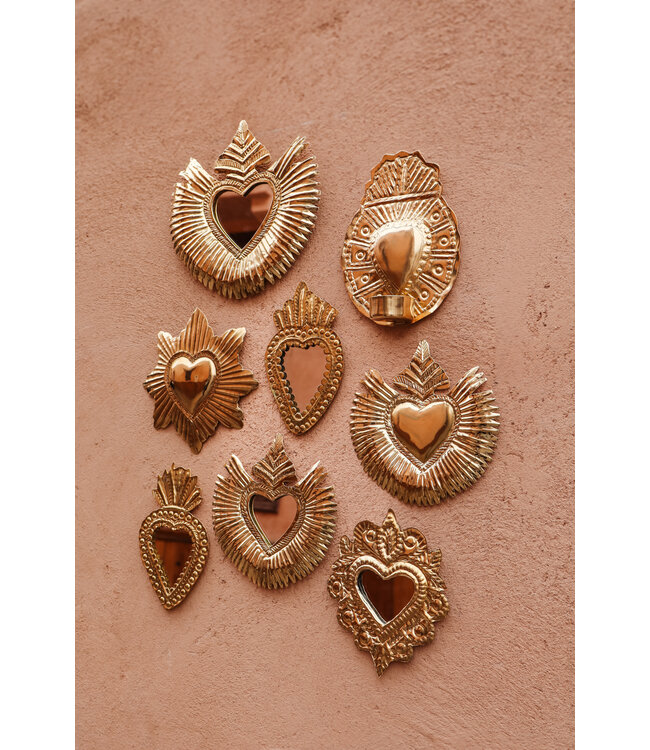 Messing spiegeltje Milagro Heart | 2