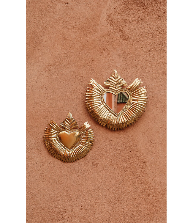 Messing spiegeltje Milagro Heart | 3 | S & M