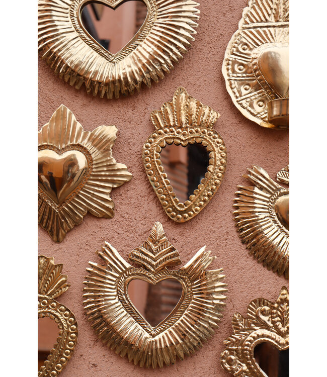 Messing spiegeltje Milagro Heart | 3 | S & M