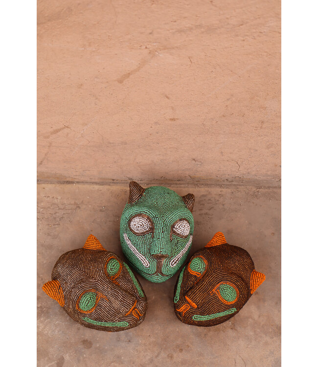 Bamiléké kralenhoofdje panter | 1