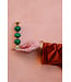 Messing resin kandelaar | Groen