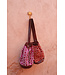 Crossbody tas brocade M | Fuchsia