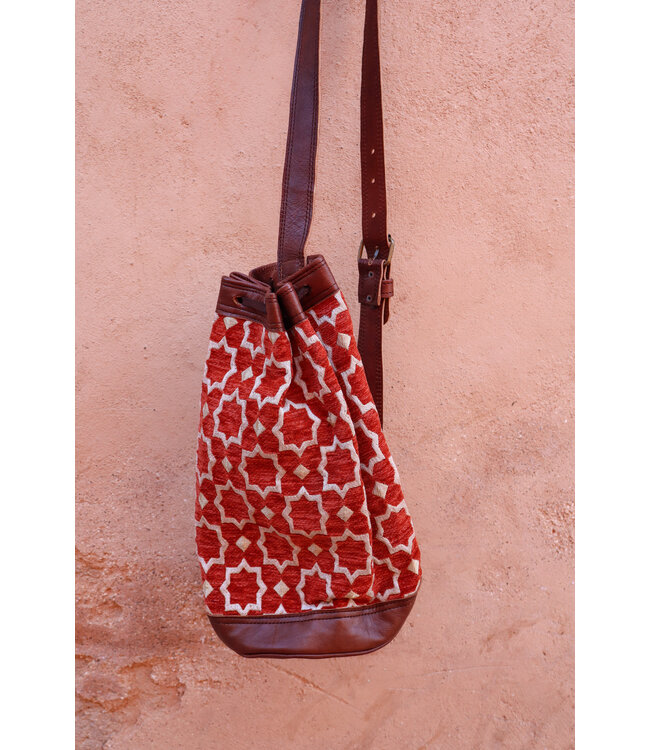 Crossbody tas brocade M | Oranje
