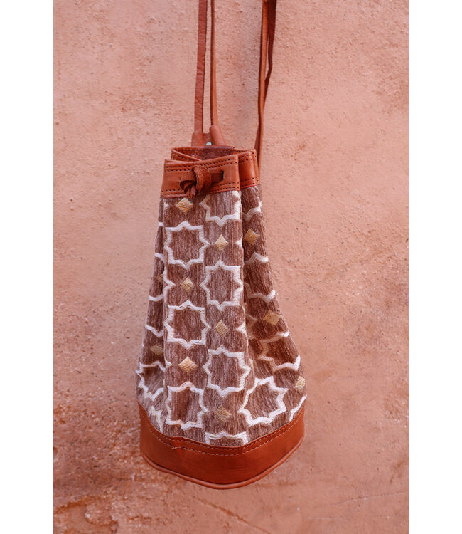 Crossbody en rugtas brocade S | Taupe