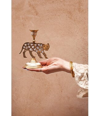Kandelaar messing/resin | Panter