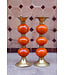 Messing resin kandelaar | Oranje