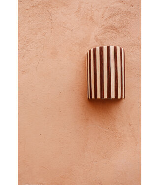 Wandlampenkap raffia bruin | M