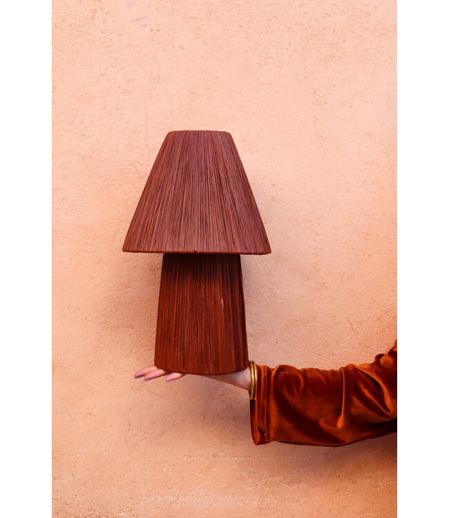 Tafellamp raffia | roestbruin S