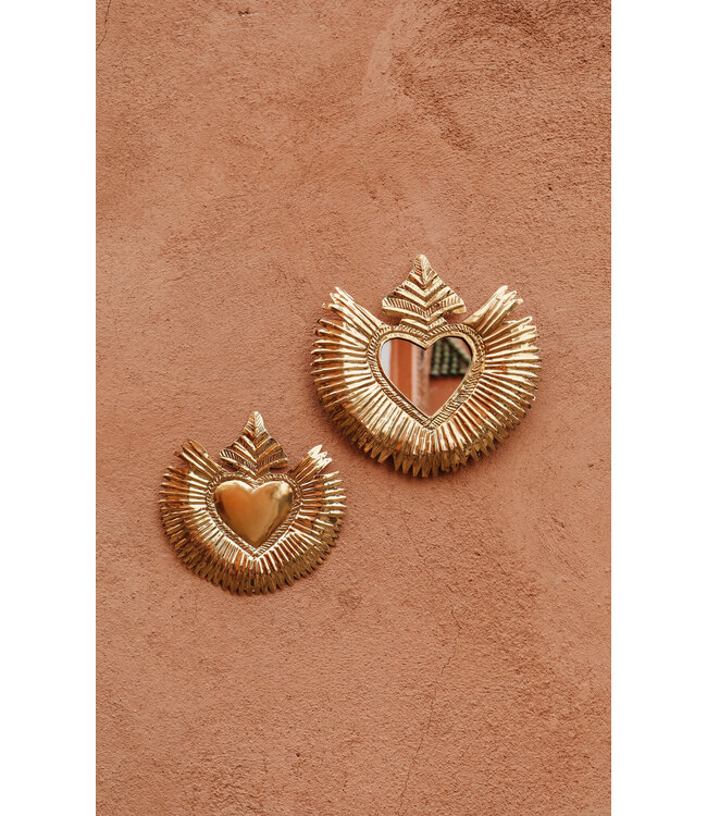 Messing spiegeltje Milagro Heart | 3 | S & M