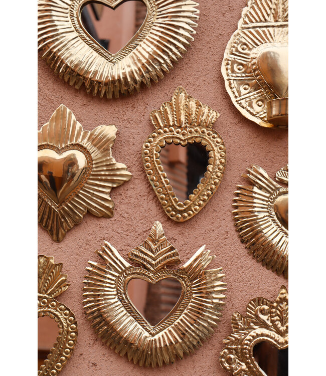 Messing spiegeltje Milagro Heart | 3 | S & M