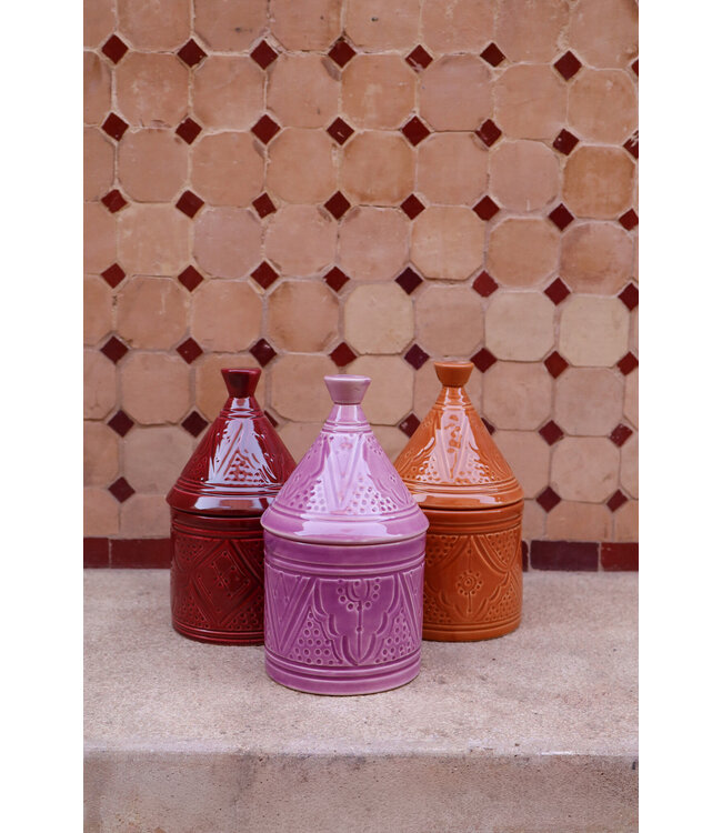 Potje met deksel | terracotta