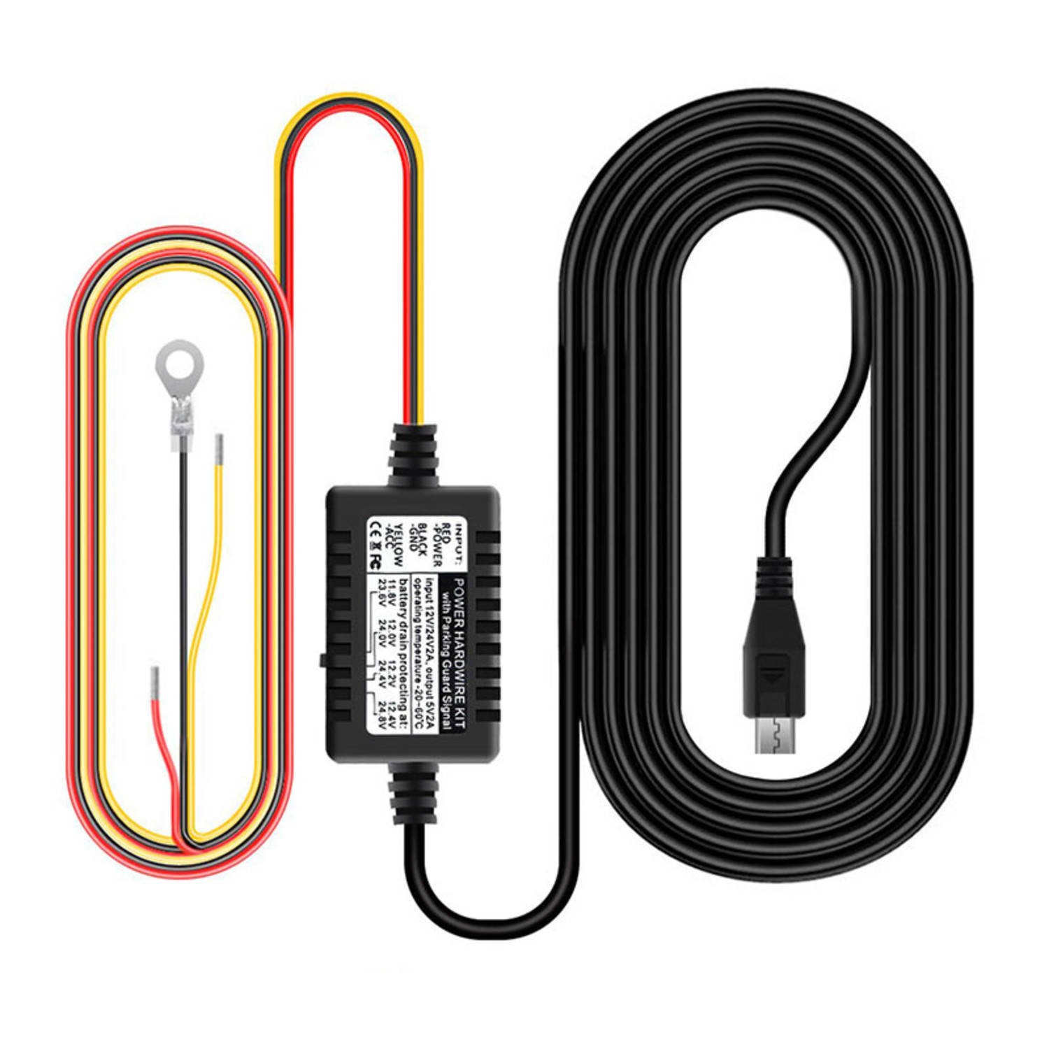 Hardwire kit Micro USB 3-wire - Dashcamdeal