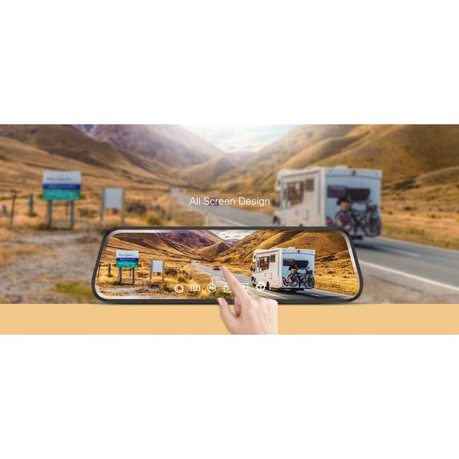 AZDome PG02 2CH Full Mirror Touch dashcam - Dashcamdeal | Europe's ...