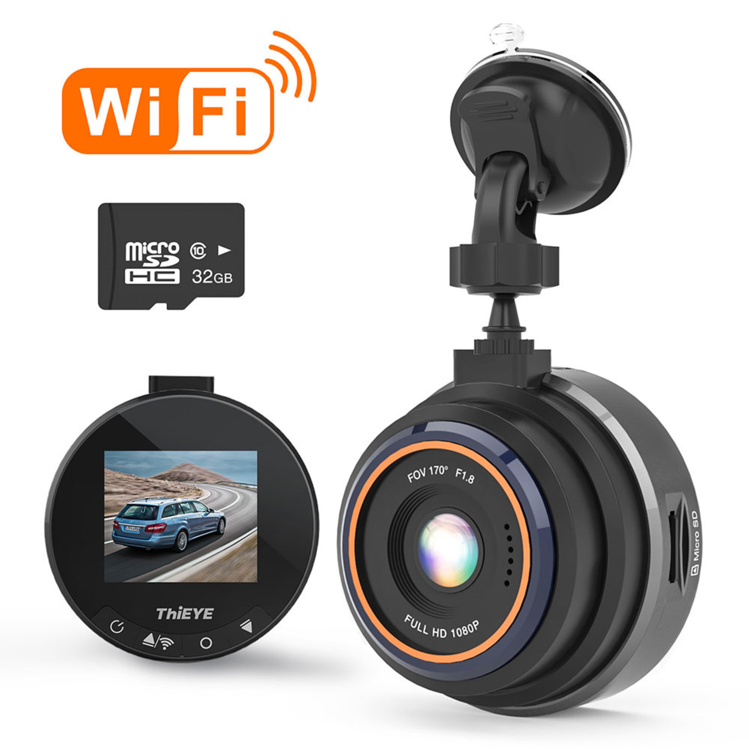 Small Eye Dash Cam Car DVR Recorder Camera with Wifi Full HD 1080p