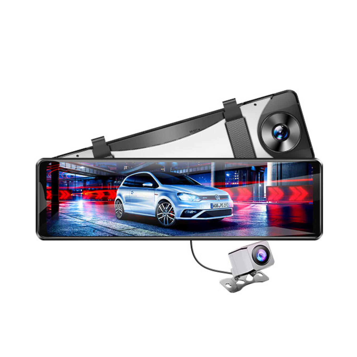 AZDOME PG16S-3CH 2K Mirror Dash Cam, 3 Channel, 12 Full Touch