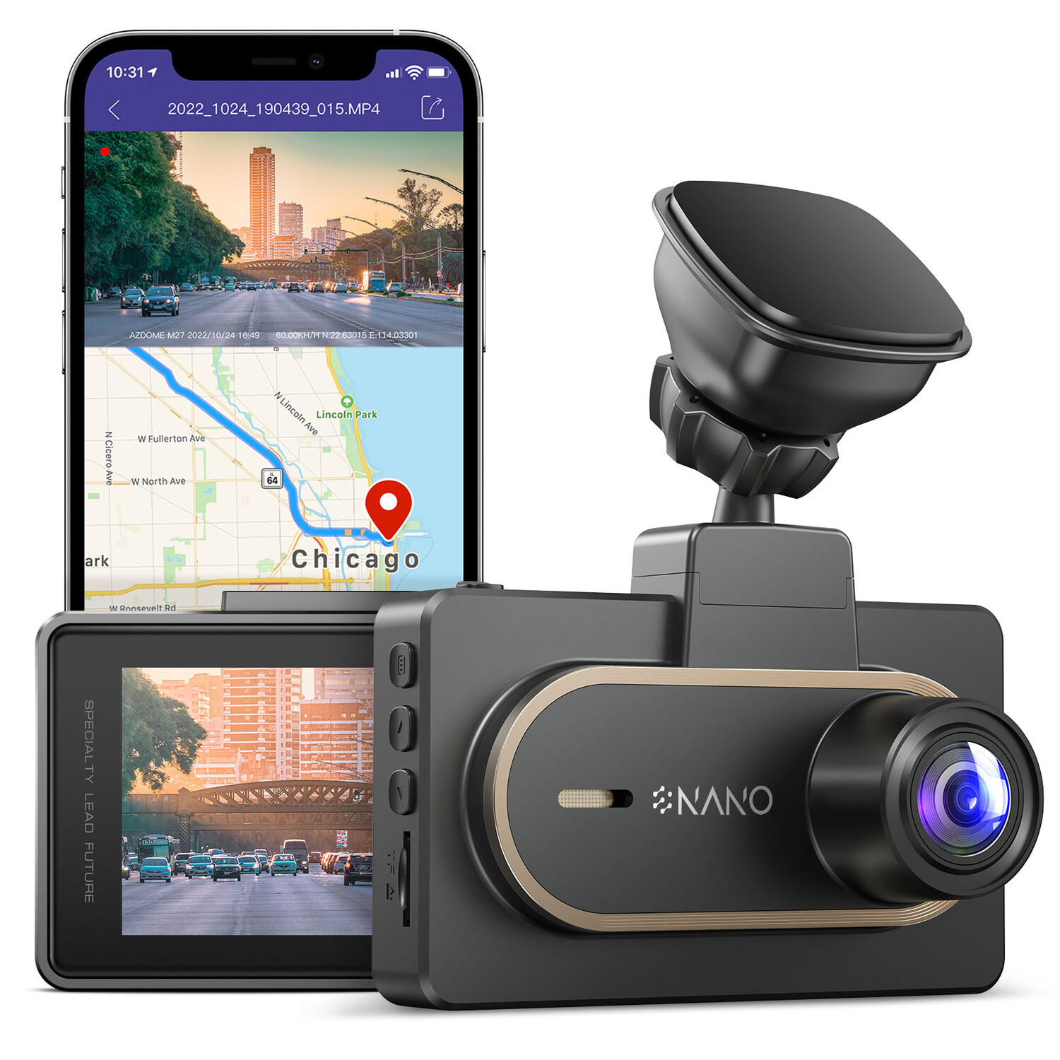 AZDome GS63H 4K 2CH Dual Wifi GPS dashcam - Dashcamdeal