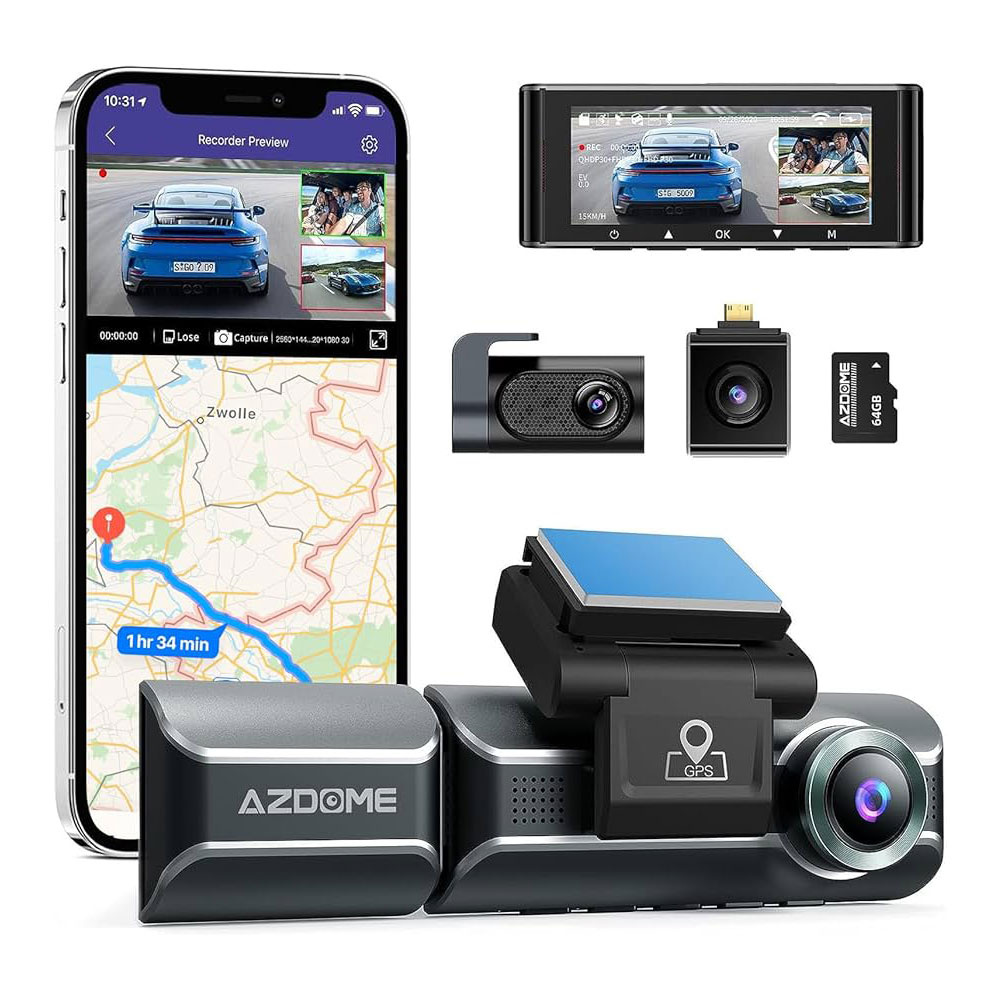 AZDome M550 Pro 3CH 4K Wifi GPS 64gb dashcam - Dashcamdeal | Europe's ...