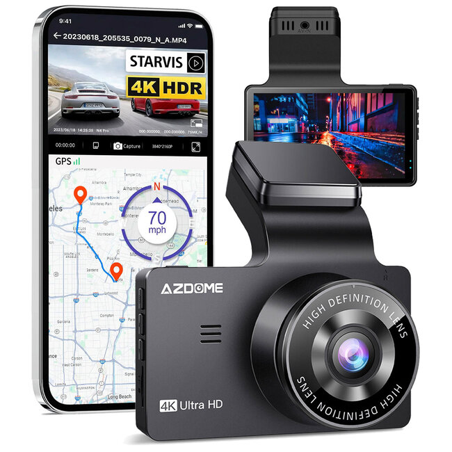 AZDome AZDome M63 Pro True 4K 64gb Wifi GPS dashcam