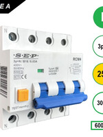 SEP Europe Aardlekautomaat 3p+n B25 30mA 6kA