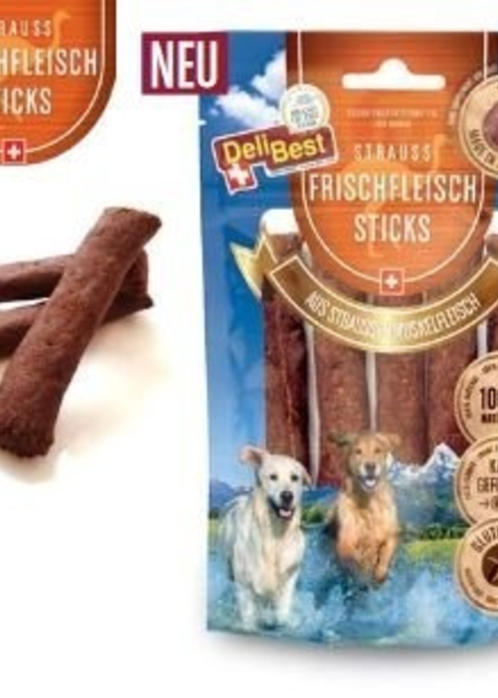 DeliBest Frischfleisch Stick aus Straussenfleisch