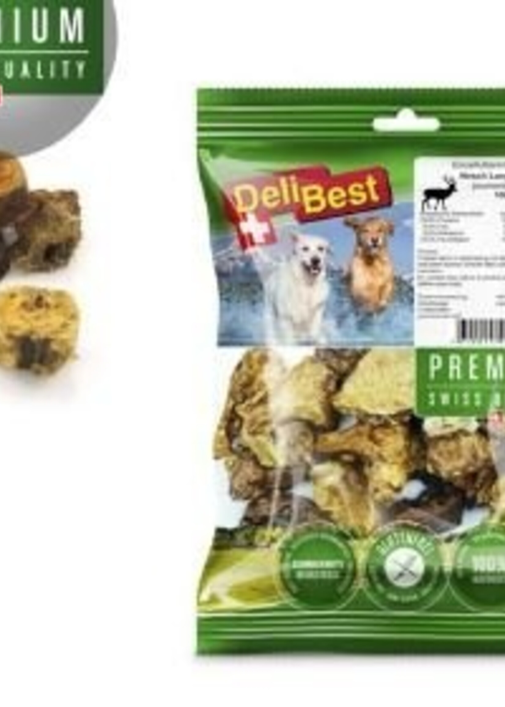 DeliBest Premium Hirschlungenstücke mit einer Spur Malz veredelt