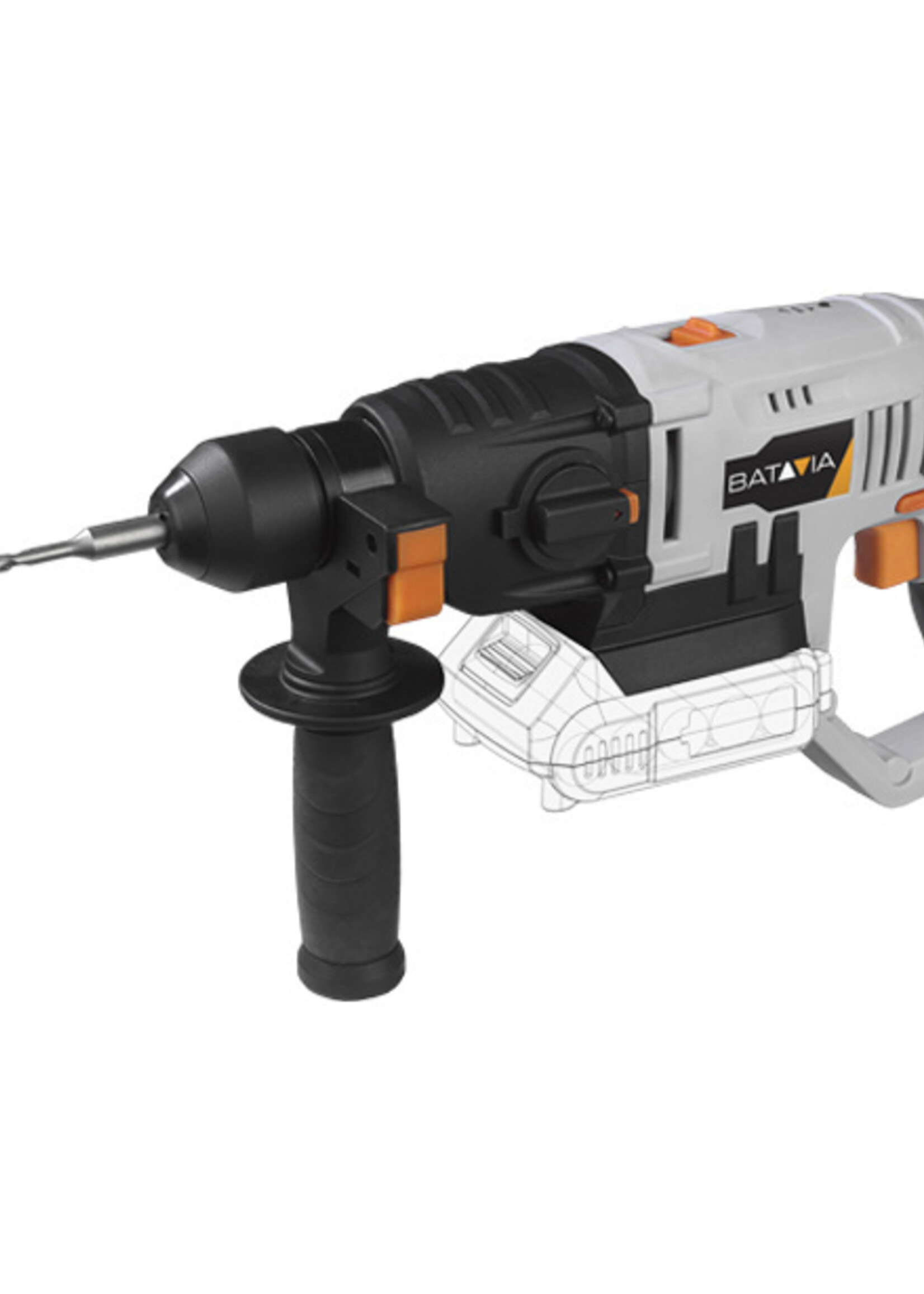 Batavia Akku-Bohrhammer - SDS Plus - 18V | Exkl. Akku und Ladegerät | MaxxPack Akku-Plattform