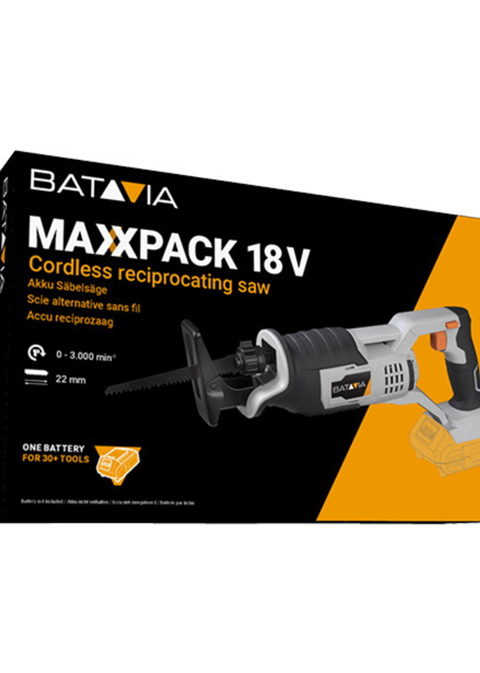 Batavia Akku-Säbelsäge - 18V | Exkl. Akku und Ladegerät | MaxxPack Akku-Plattform