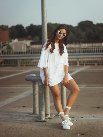 YOU ARE SPECIAL "Girls Bite Back" White T-Shirt Dress