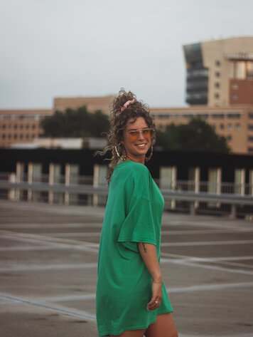 YOU ARE SPECIAL "Cherry Kisses" Green T-Shirt Dress