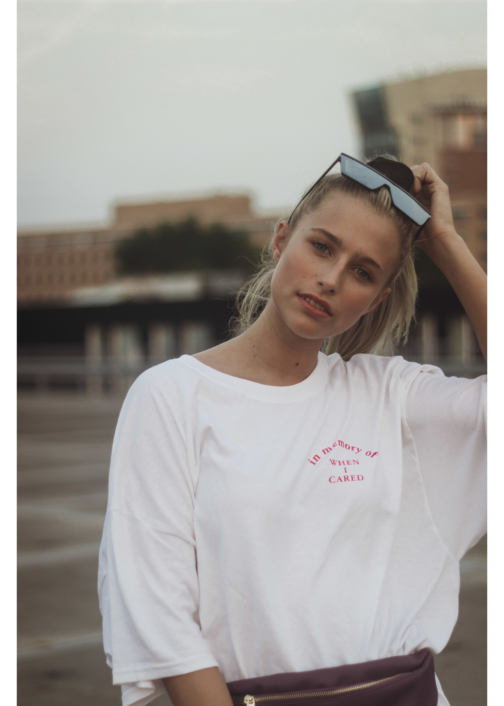 YOU ARE SPECIAL "In Memory Of When I Cared" White T-shirt Dress